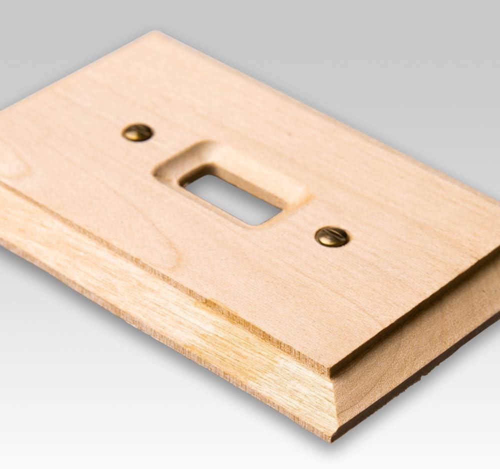 Unfinished Alder Wood Single Rocker Duplex Wallplate