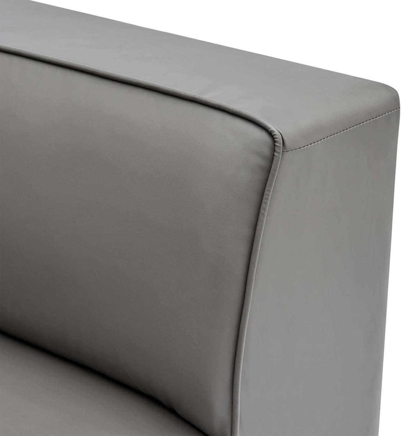 Mingle Vegan Leather Corner Chair Gray - Modway