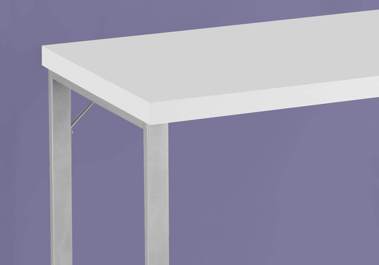 Computer Desk - 48"L / White / Silver Metal