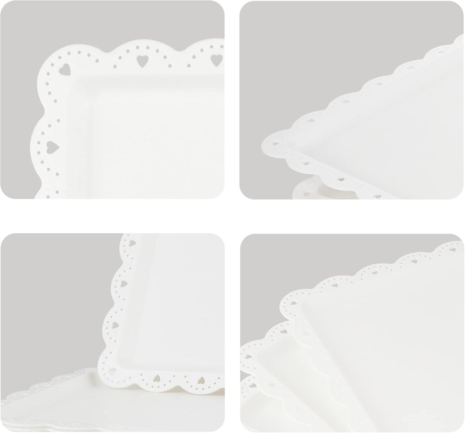 NWK 5 Piece Cake Stand Set with 2xLarge 3-Tier Cupcake Stands + 3X Appetizer Trays Perfect for Wedding Baby shower Graduation New Year Birthday Tea Party