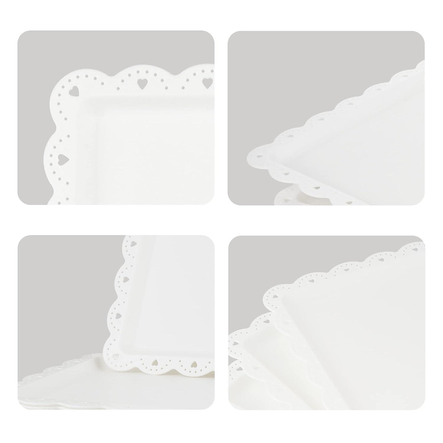 NWK 5 Piece Cake Stand Set with 2xLarge 3-Tier Cupcake Stands + 3X Appetizer Trays Perfect for Wedding Baby shower Graduation New Year Birthday Tea Party