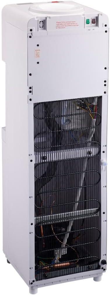 Frigidaire Water Cooler White: Freestanding Electric Dispenser, 5 Gallon Capacity, Hot & Cold, Safety Switch