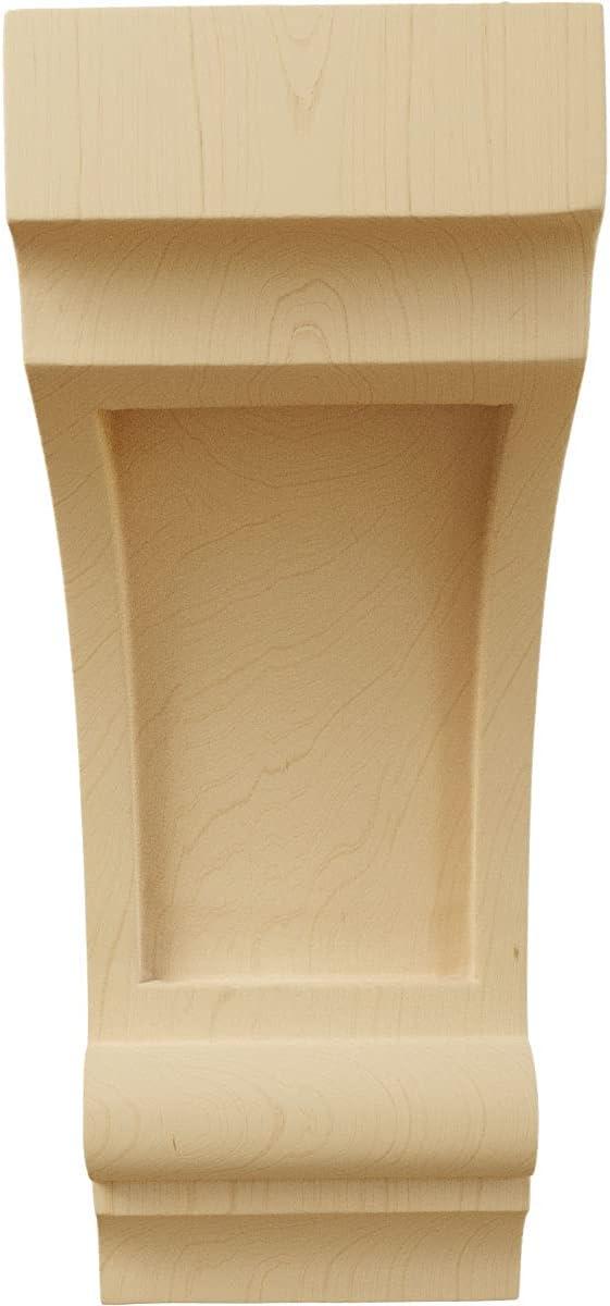 Ekena Millwork 4"W x 5"D x 10"H Diane Recessed Wood Corbel, Alder