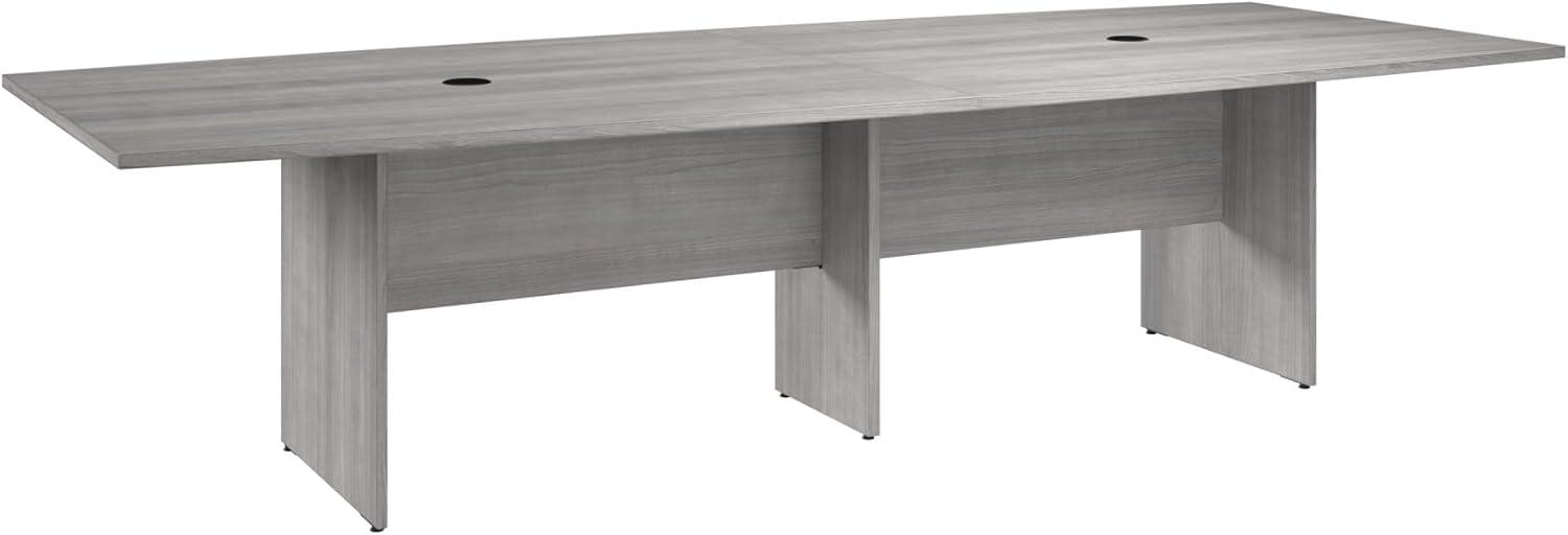 BBF 120W x 48D Boat Shaped Conference Table with Wood Base