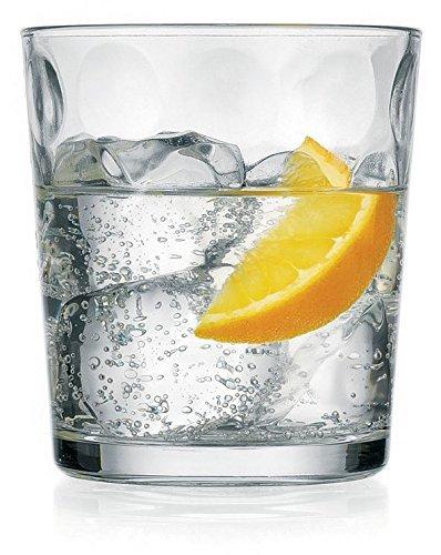 Palais Glassware Cercle Collection; High Quality Clear Glass Set with Circle Design (Set of 4 - 13 Oz DOF, Clear)