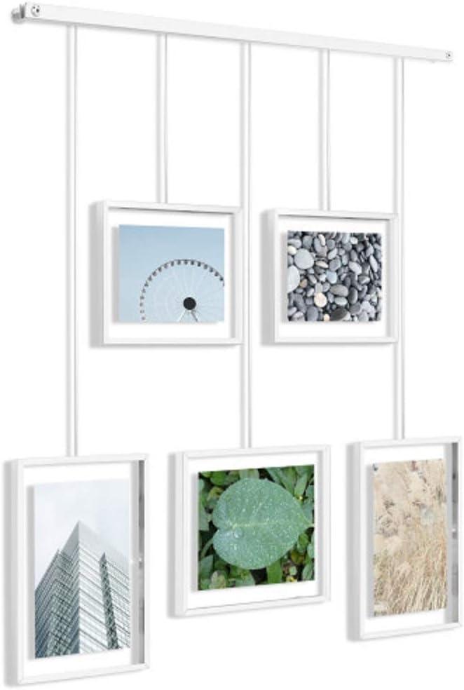 Umbra 27.38" x 26" Exhibit Gallery Multiple Images Display Frame White: Modern Wall-Mounted Steel, Holds 5 Photos