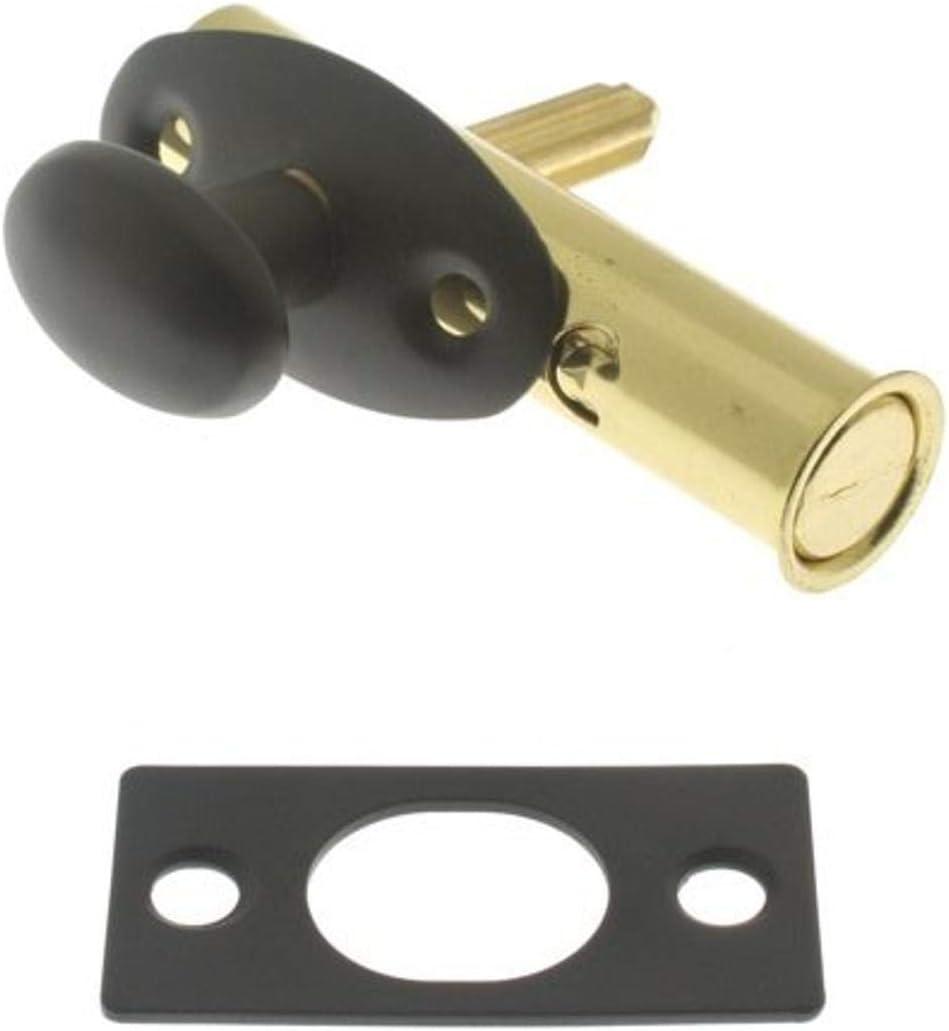 Oil-Rubbed Bronze and Brass Round Mortise Door Bolt