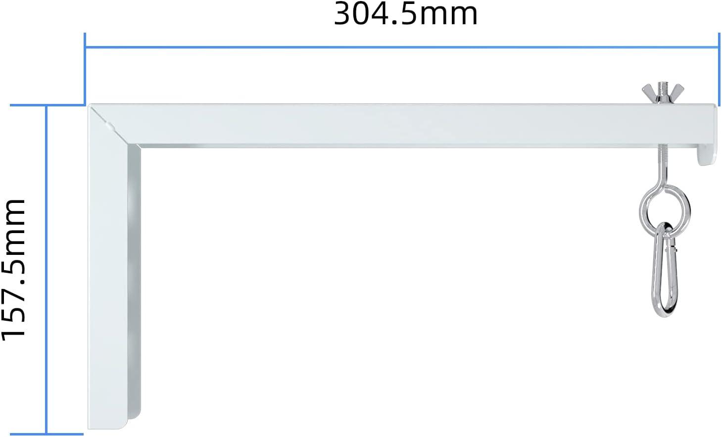 WALI Universal Projector Screen Ceiling Mount, Wall Hanging Mount L-Brackets, 12 inch Adjustable Extension with Hook Kit, Perfect Projector Screen Placement Hold up to 80 lbs (PSM001XL-W), White