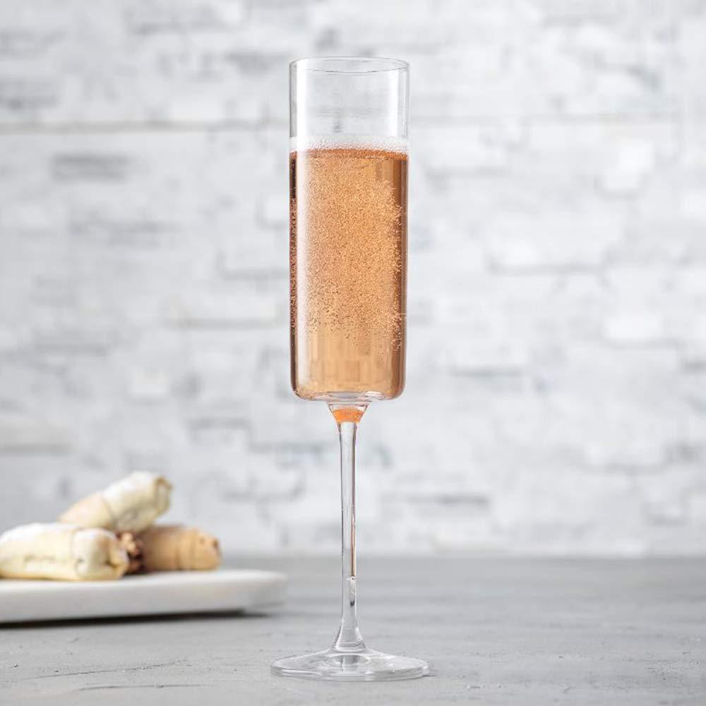 JoyJolt JoyJolt Claire Champagne Glass Flutes, 5.7oz (Set of 2)