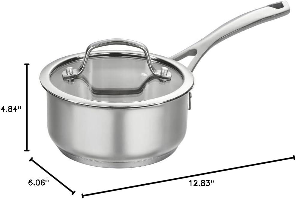 Cuisinart 1 Quart Stainless Steel Non-Stick Saucepan with Lid