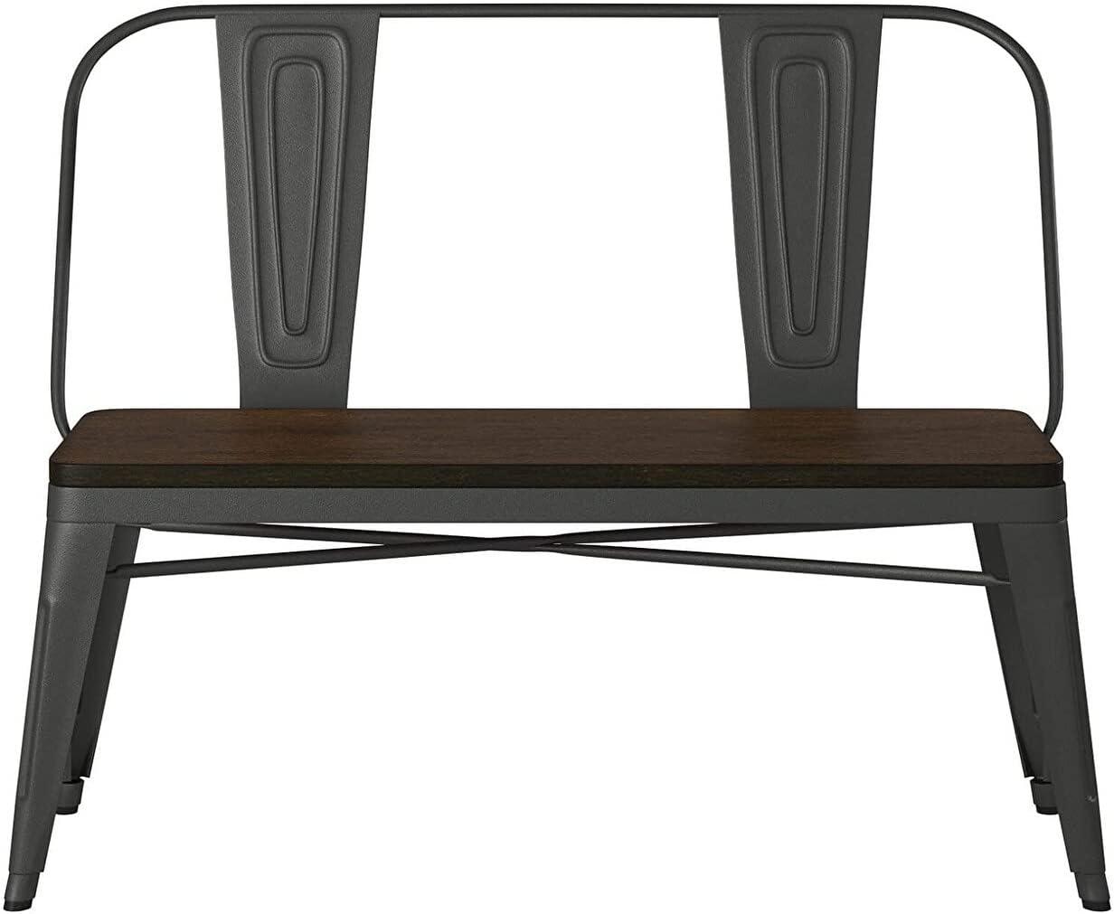 Creative Image's International Metal Bench W/ Wood Top, Gunmetal