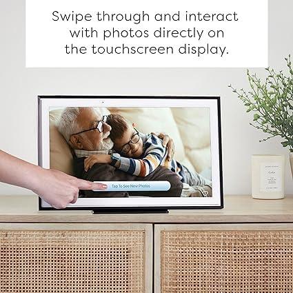 Skylight Digital Picture Frame: 15 Inch WiFi Enabled with Load from Phone Capability, Touch Screen Digital Photo Frame Display - Customizable Gift for Friends and Family - Black
