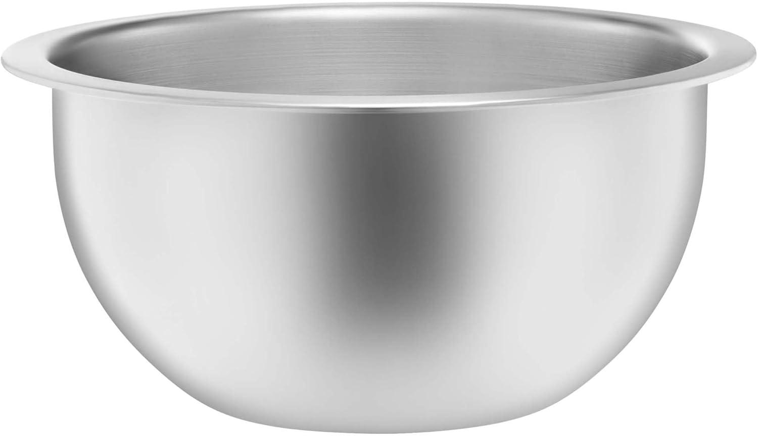 Stainless Steel Mixing Bowl - 18/8 Stainless Steel, Extra Wide Lip, Weighted Design, Flat Bottom with High Sides, Dishwasher Safe, 4 Quarts