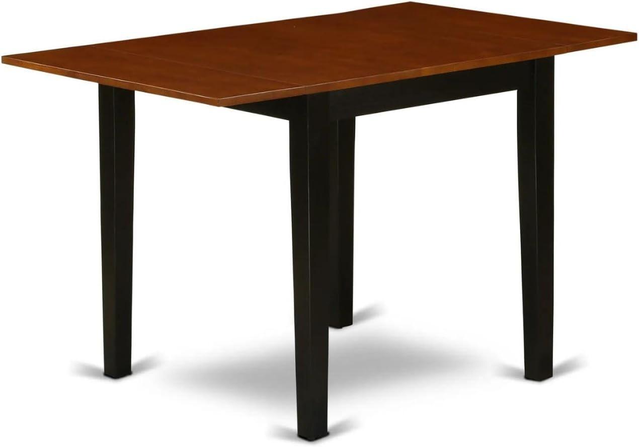 East West Furniture Norden Rectangular Wood Dining Table in Black/Cherry