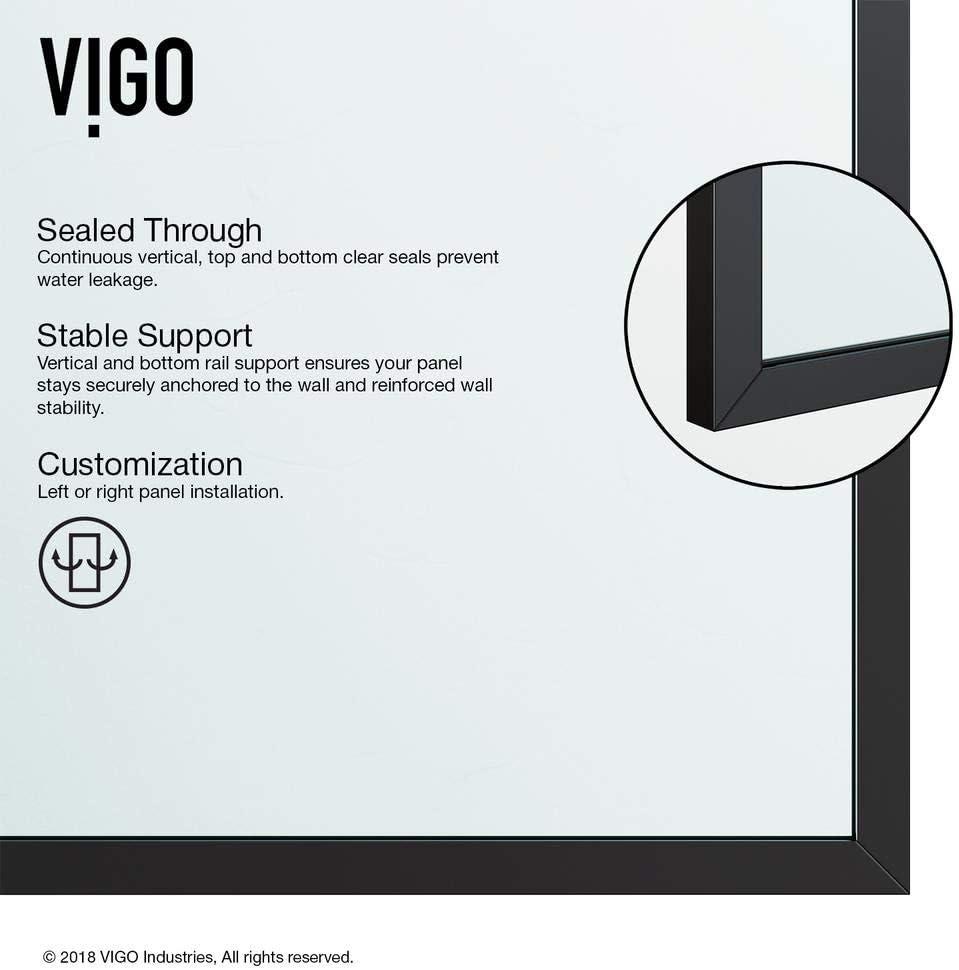 Meridian 34" W x 74" H Fixed Framed Shower Screen with 3/8" Glass