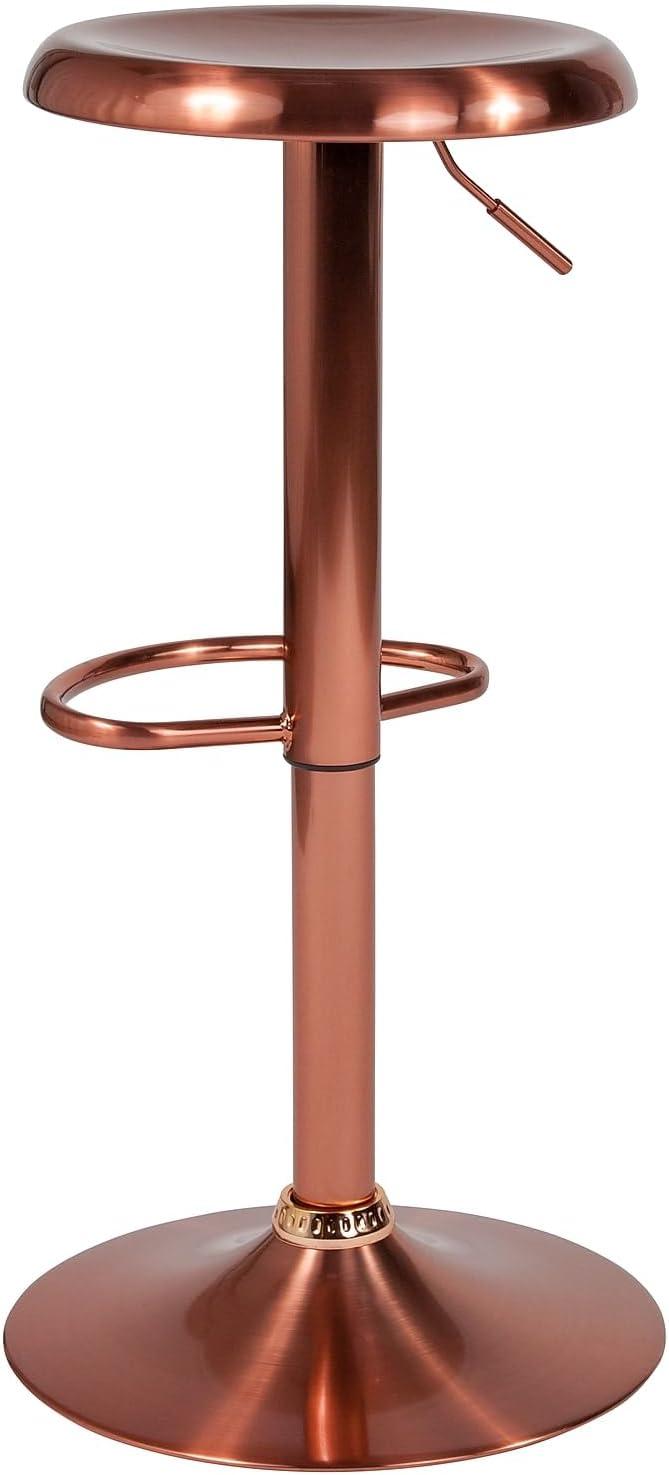 Flash Furniture Madrid Series Adjustable Height Retro Barstool in Rose Gold Finish