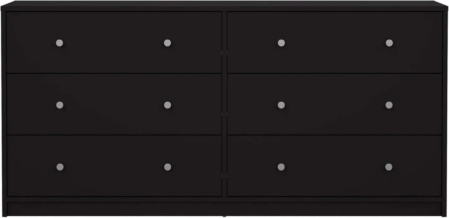 Tvilum Portland 6 Drawer Double Dresser, Black