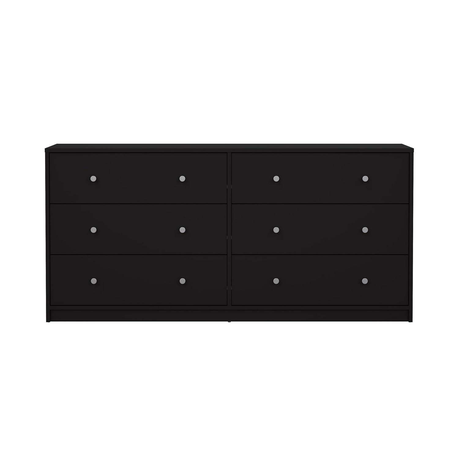 Tvilum Portland 6 Drawer Double Dresser, Black