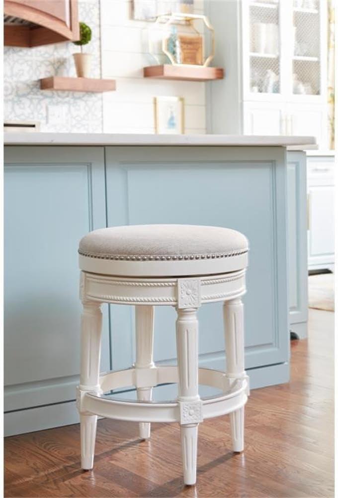 New Ridge Home Goods Chapman 26" Backless Counter Height Swivel Stool in White