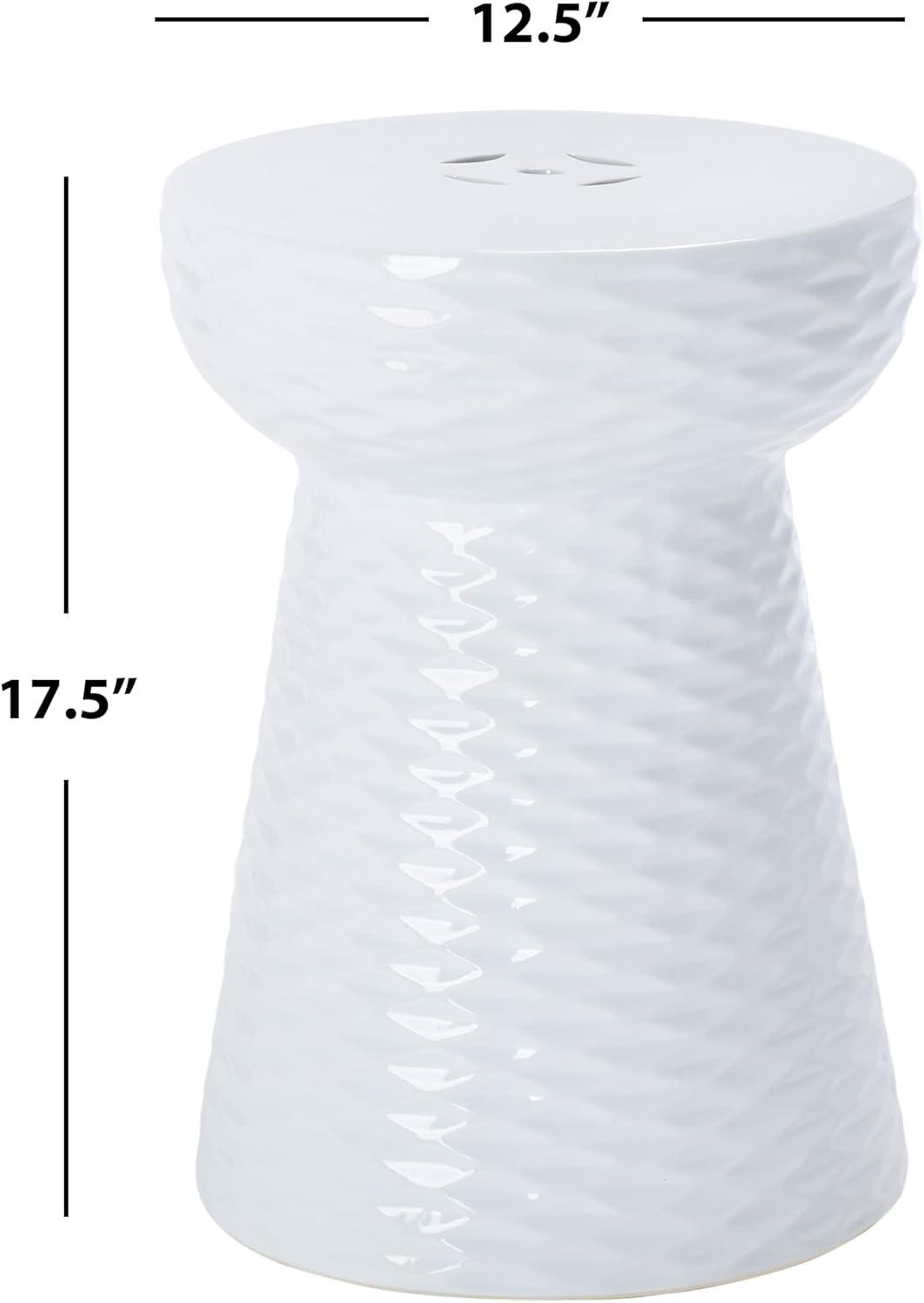 Daphne Garden Stool - Indoor/Outdoor - ACS4523 - White - Safavieh