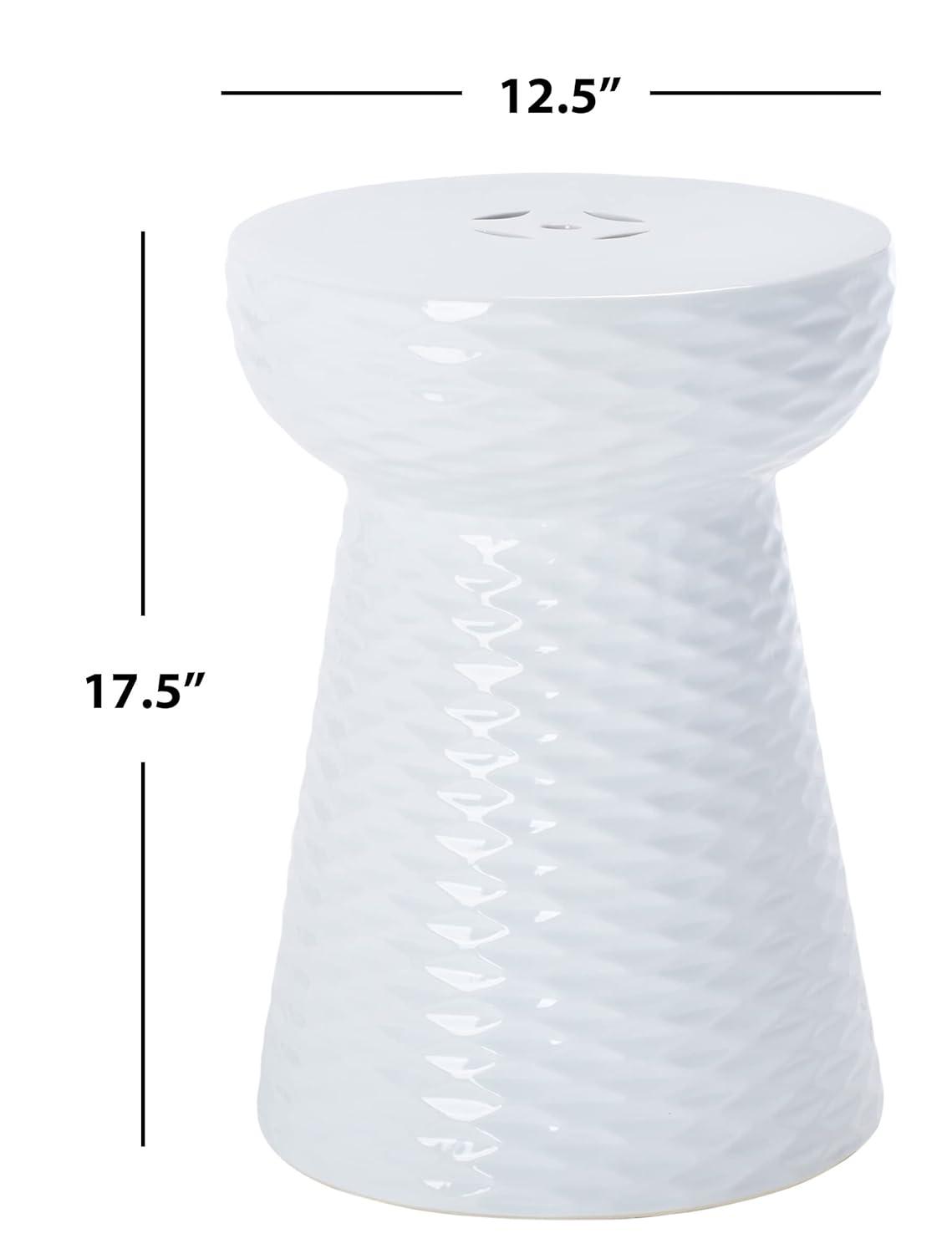 Daphne Garden Stool - Indoor/Outdoor - ACS4523 - White - Safavieh