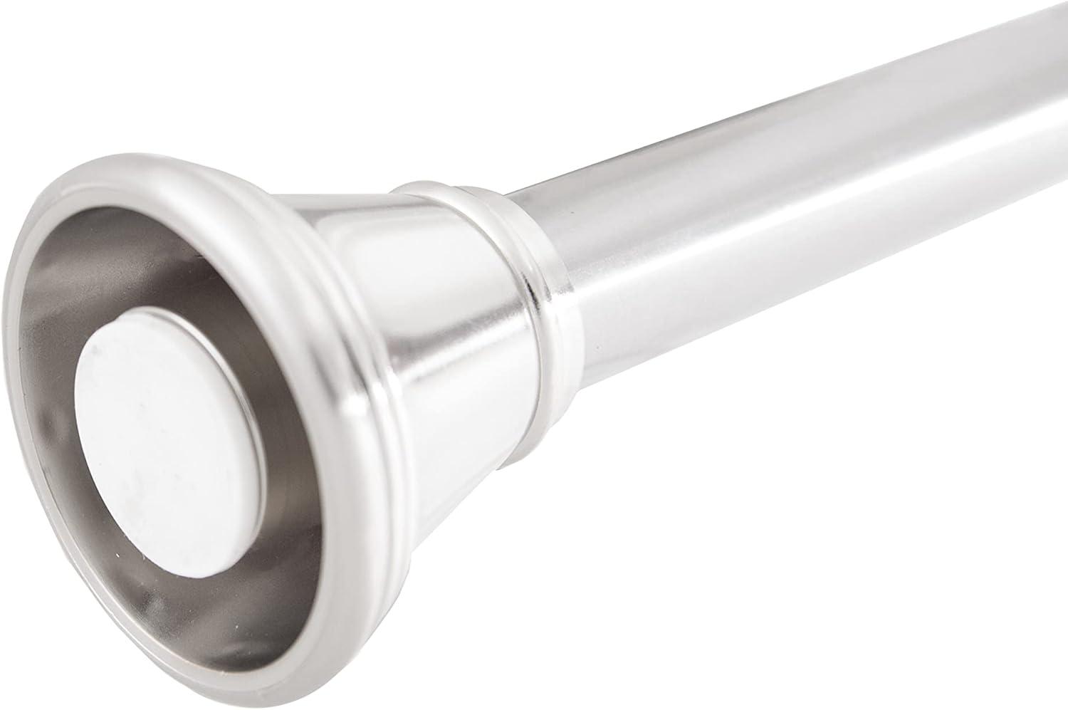 Adjustable Brushed Nickel Tension Shower Curtain Rod 42-72 Inches