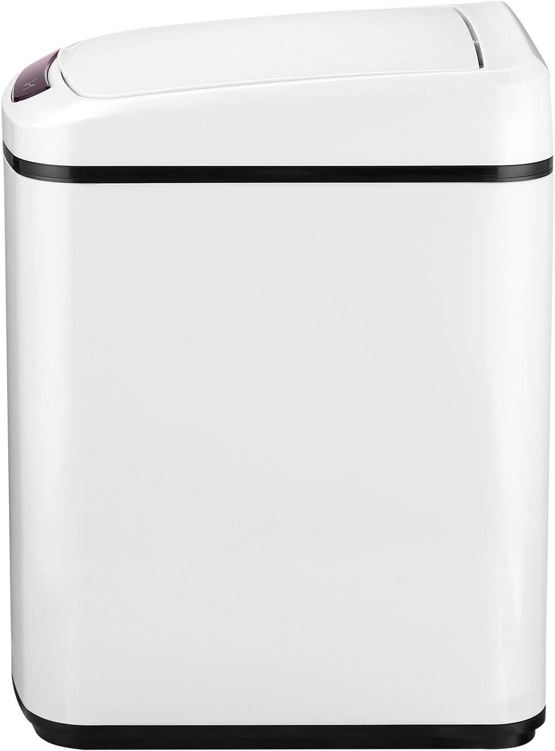 Hanover 9-Liter / 2.3-Gallon Trash Can with Sensor Lid in White