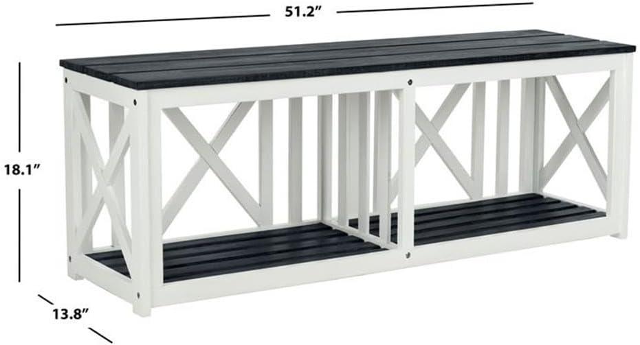 Branco Bench - Outdoor - FOX6706 - Dark Slate Gray/White - Safavieh