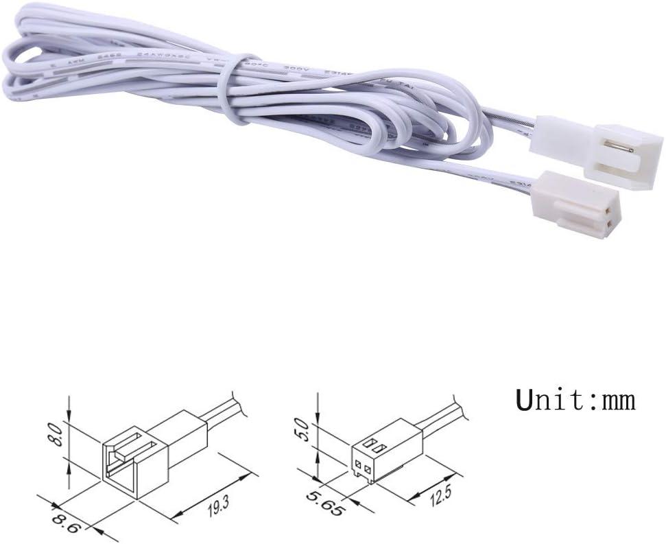 Flexible Extendable Cables for AIBOO LED Under Cabinet Lighting Kit White Cord 60 inch Extension Cords (2-pin White Cords, 4 Packs)