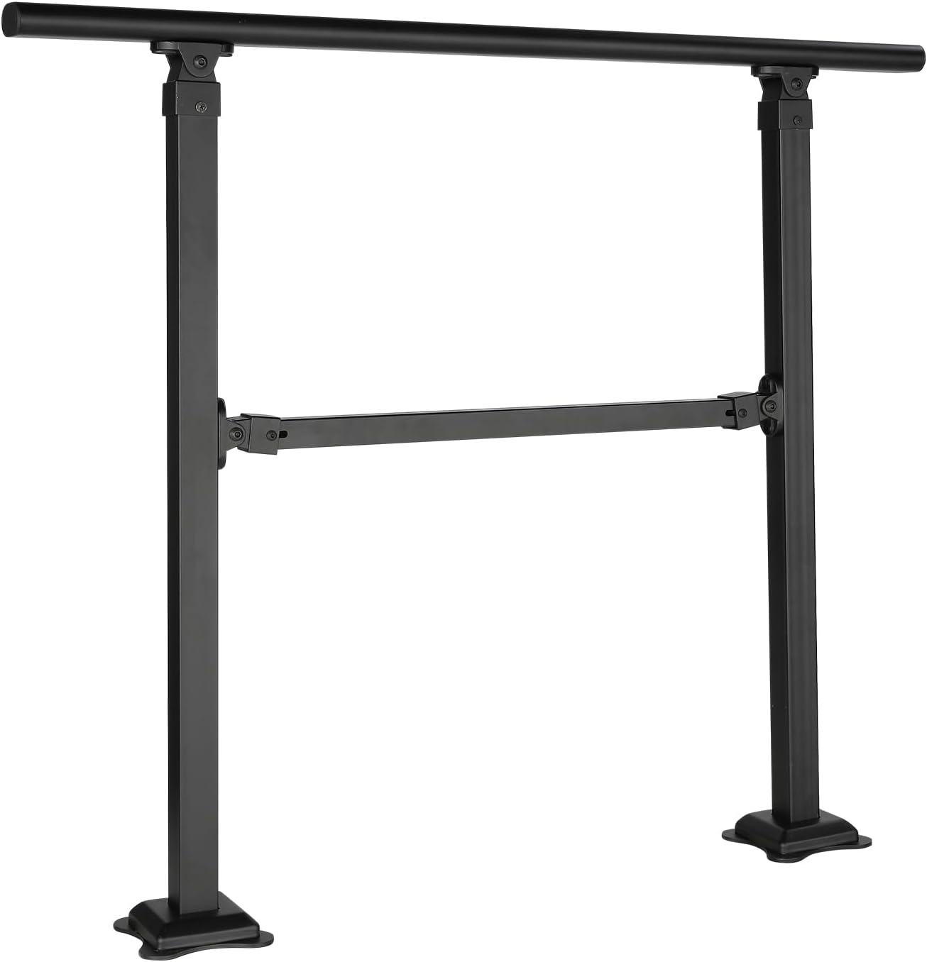 Adjustable Black Stainless Steel Handrail for 2-3 Steps