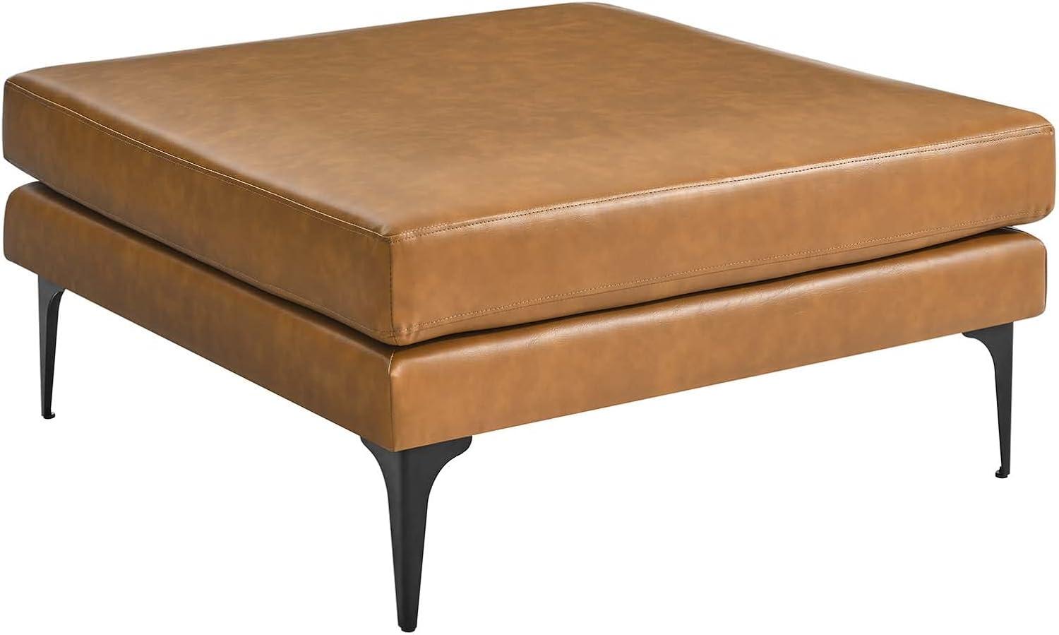 Modway Evermore Vegan Leather Ottoman in Tan