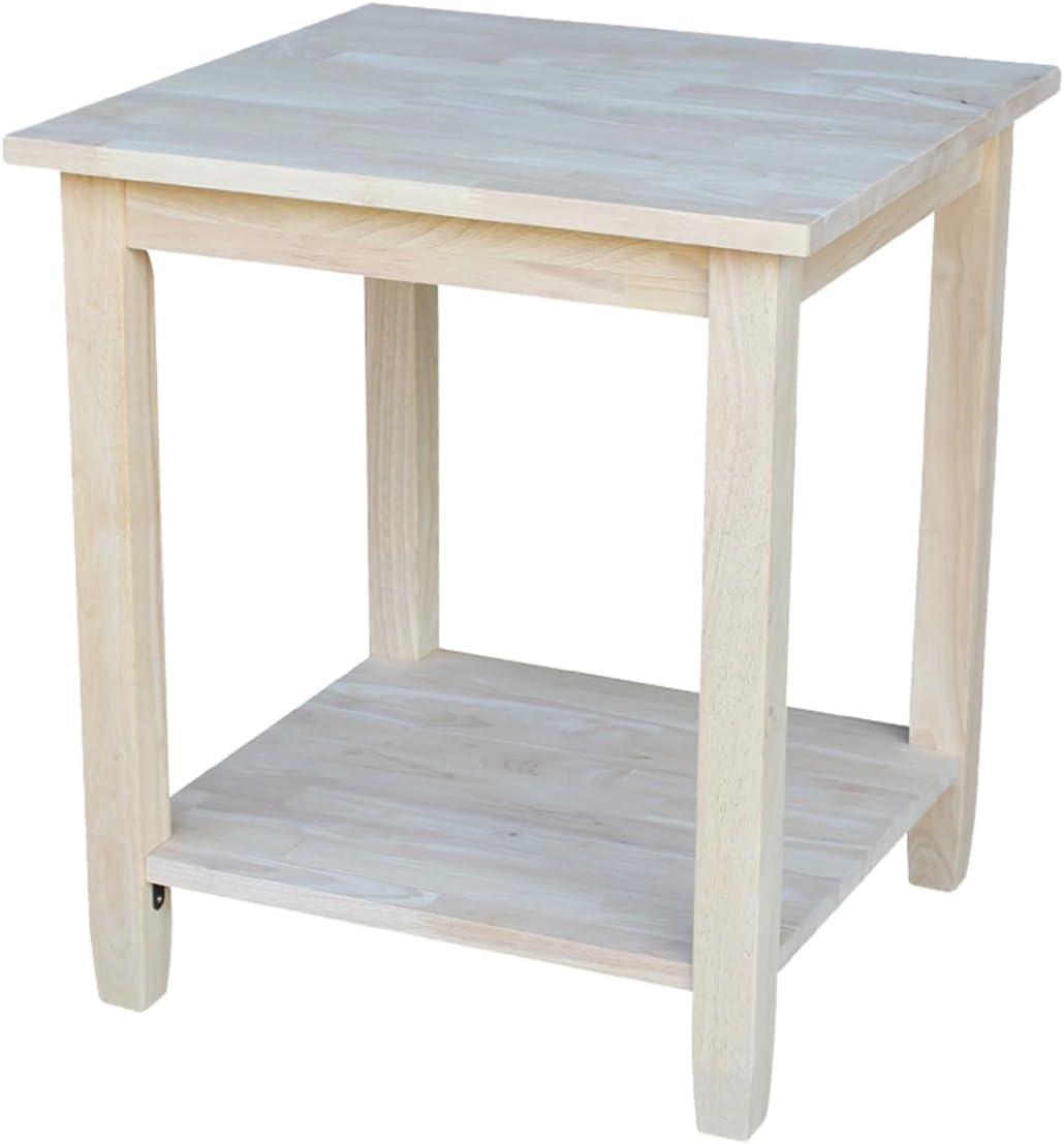 Solano Square Solid Wood Classic End Table in Unfinished