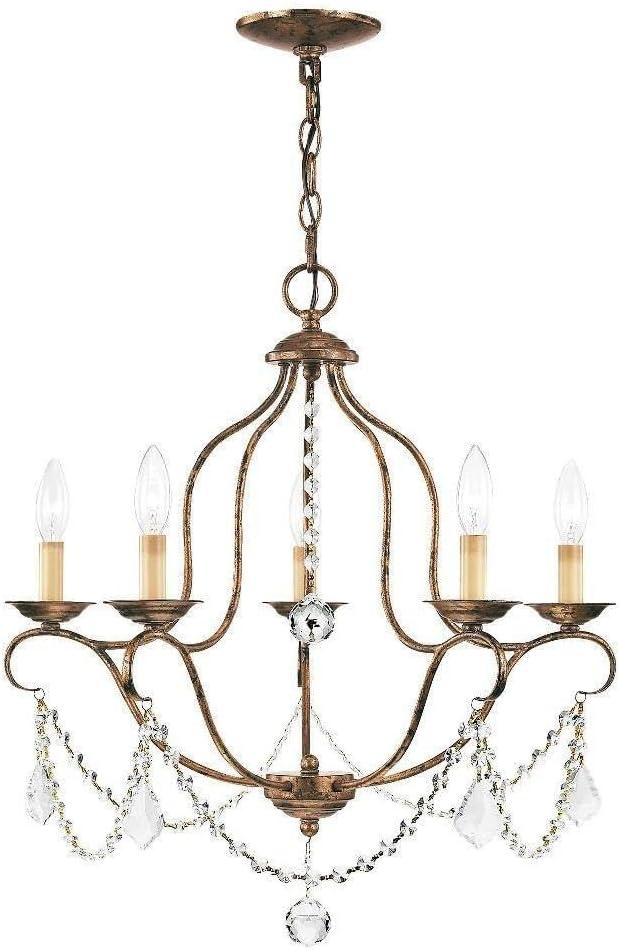 Livex Lighting Chesterfield 5 - Light Chandelier in  Hand Applied Venetian Golden Bronze