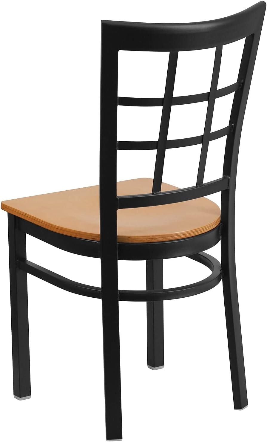 Flash Furniture Black Window Back Metal Restaurant Chair