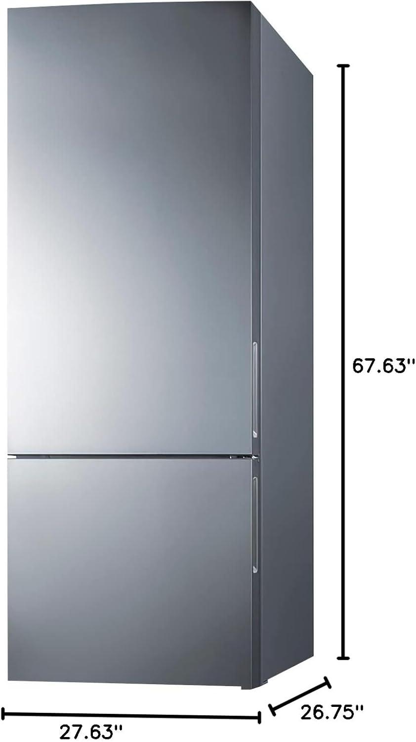 Summit Appliance 28" 14.6 Cubic Feet Energy Star Bottom Freezer Refrigerator
