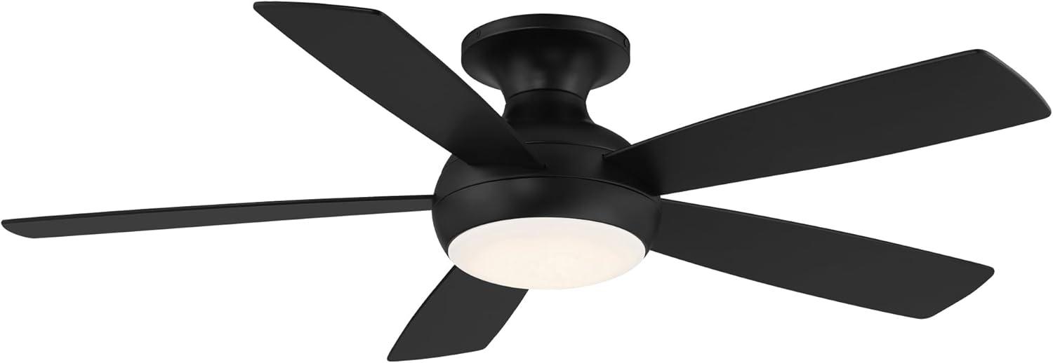 Odyssey 5- Blade Smart Flush Mount Ceiling Fan with Remote Control and LED Light Kit Included