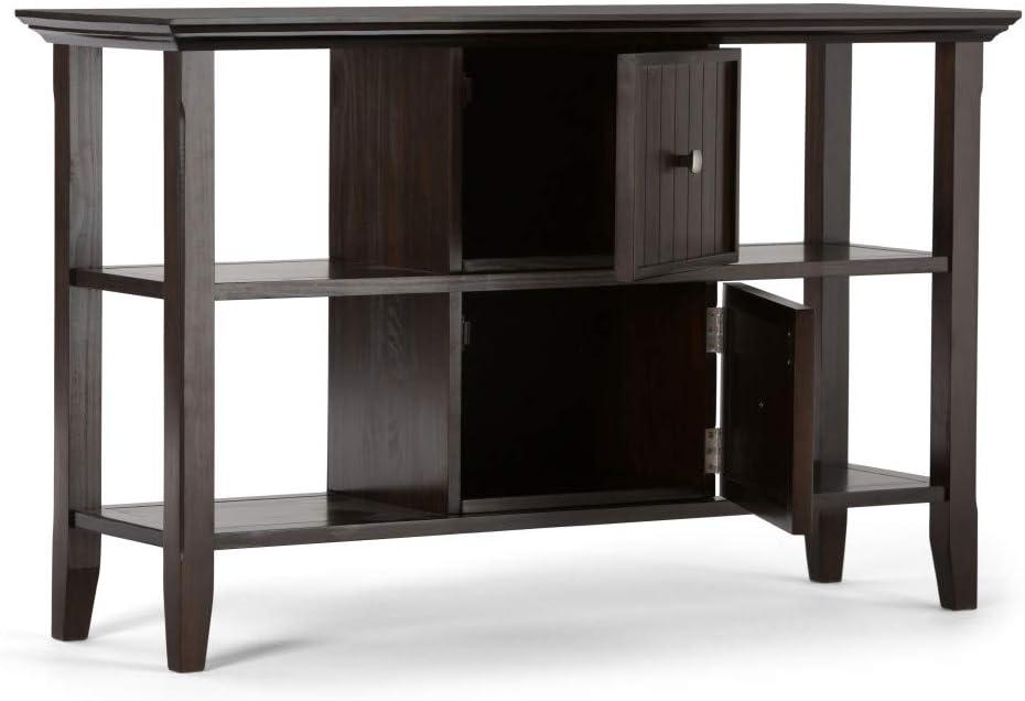 SIMPLIHOME Acadian SOLID WOOD 36 inch Wide Square Transitional Coffee Table in Brunette Brown, for the Living Room and Family Room