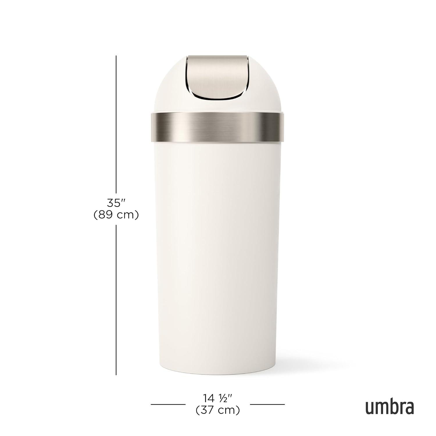 Umbra Venti Plastic Swing Top Trash Can - 16 Gallons