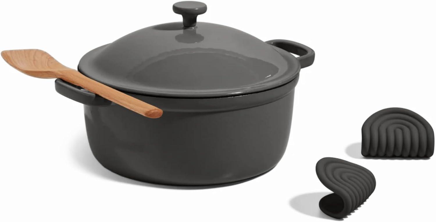 Our Place 5.5qt 10.5" Cast Iron Perfect Pot - Spice: Cookware, Enamel, Hand Wash, Non-Induction, Gas, Electric Compatible