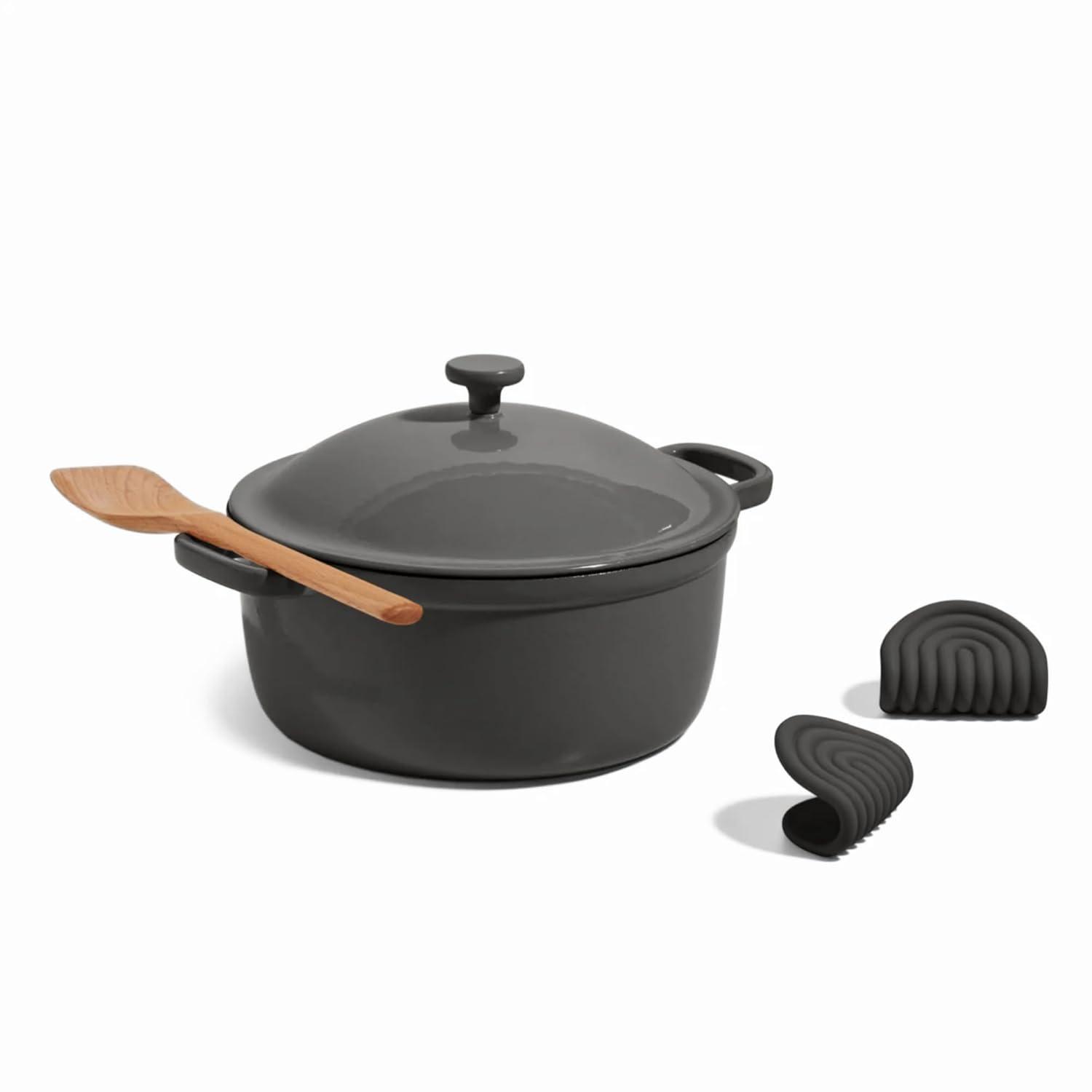 Our Place 5.5qt 10.5" Cast Iron Perfect Pot - Spice: Cookware, Enamel, Hand Wash, Non-Induction, Gas, Electric Compatible
