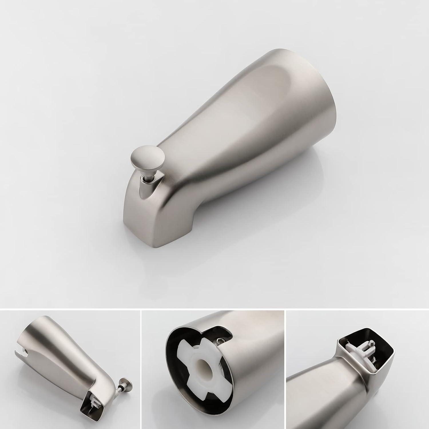 Shower Tub Kit Dual Shower System with Tub Spout Tub and Shower Faucet Set Complete Dual Shower Head and Handheld Combo Set Tub and Shower Trim Kit Brushed Nickel