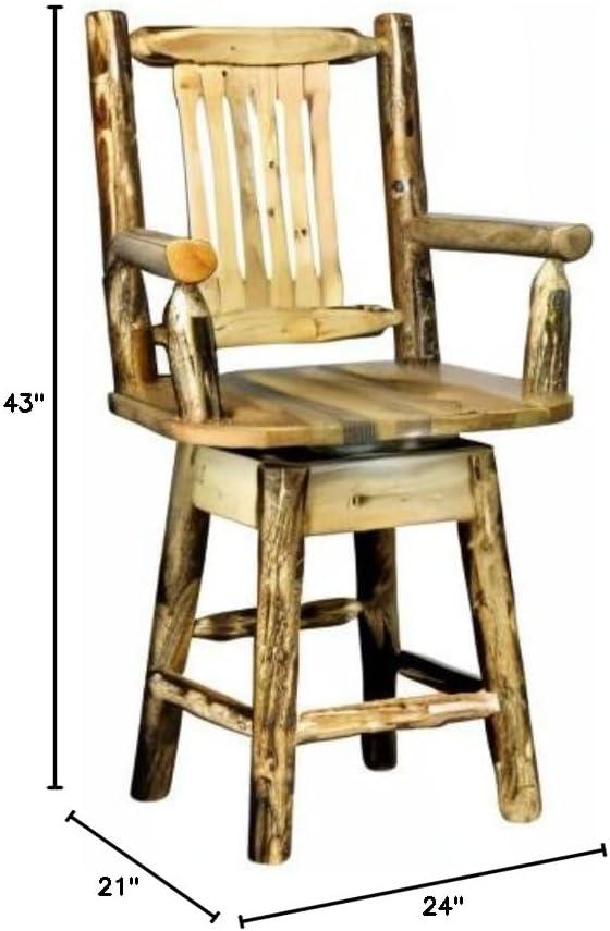 Glacier Country Collection Counter Height Swivel Captain's Barstool