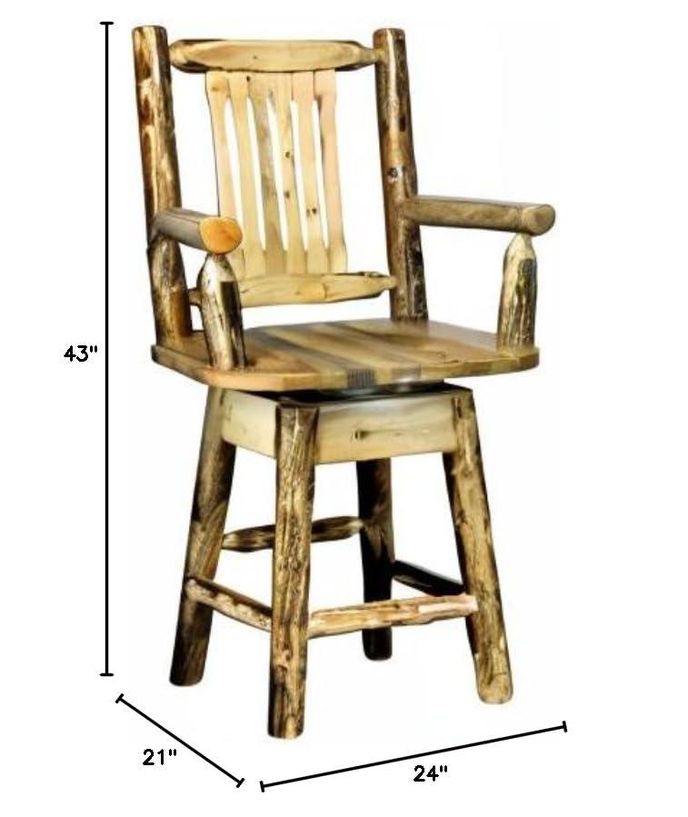 Glacier Country Collection Counter Height Swivel Captain's Barstool