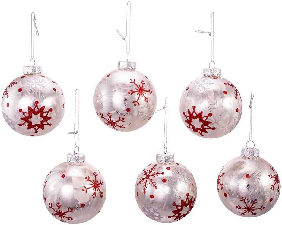 Glass Christmas Ball Ornament (Set of 6)