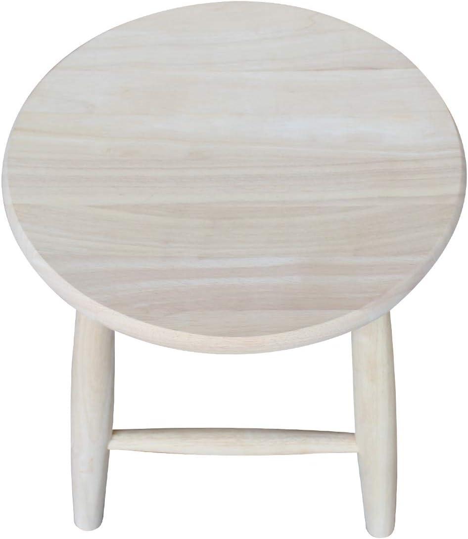 Jonathan Swivel Scooped Seat 18" Stool - Unfinished - International Concepts: Solid Wood, Round, No Assembly Required