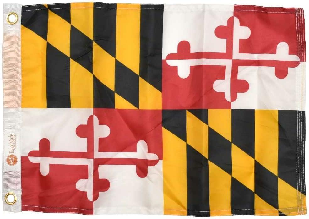 Maryland State Red White Black Yellow Nylon Boat Flag