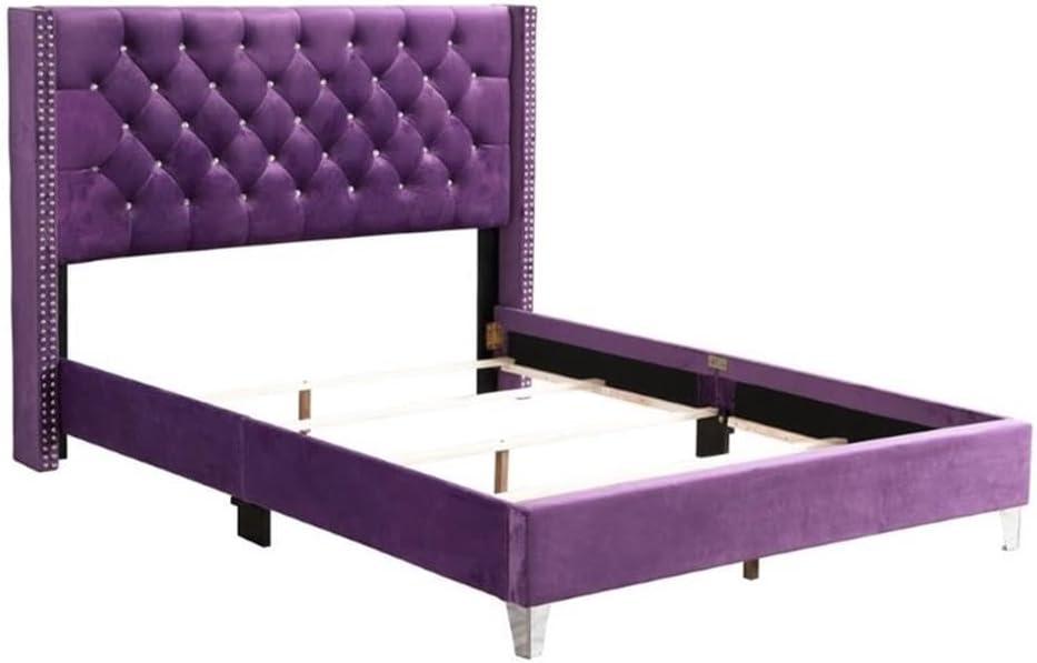Glory Furniture Julie G1921-QB-UP Queen Upholstered Bed, Purple
