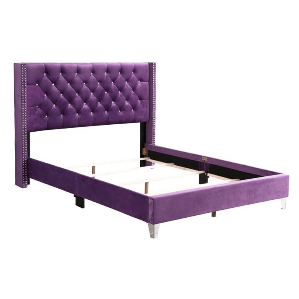 Glory Furniture Julie G1921-QB-UP Queen Upholstered Bed, Purple