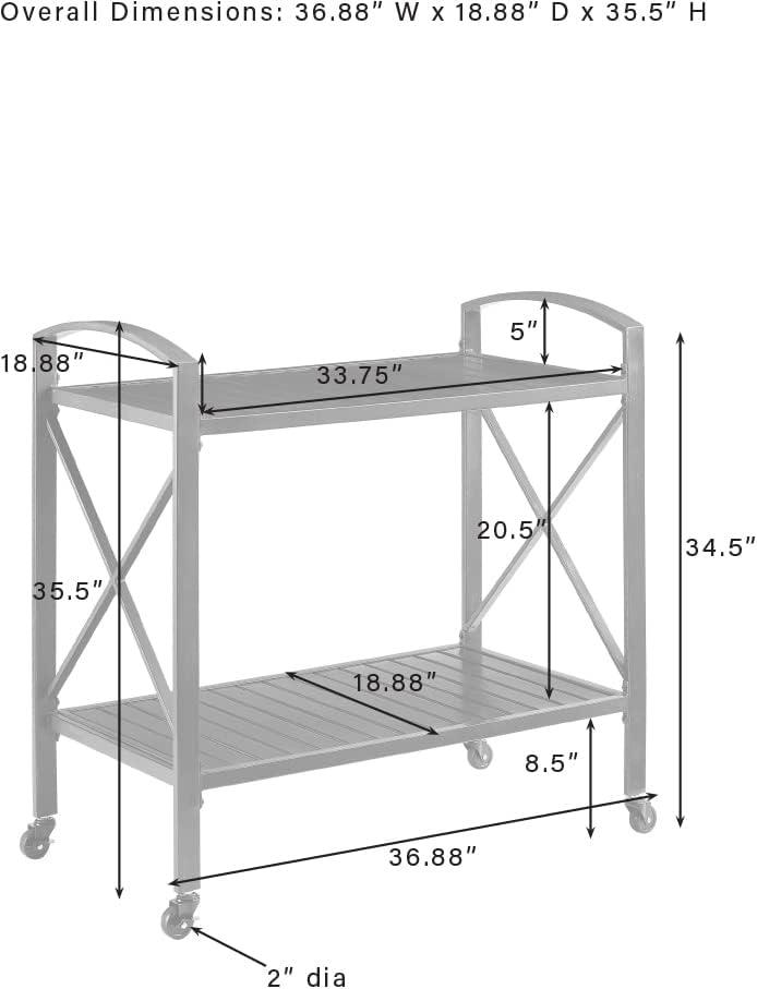 Kaplan Outdoor Steel Bar Cart Bronze - Crosley