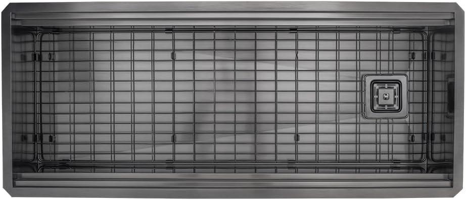 Strictly Sinks 45 Inch Black Workstation Sink - 16 Gauge Stainless Steel Sink, 2-Tier Undermount Kitchen Sink with Accessories